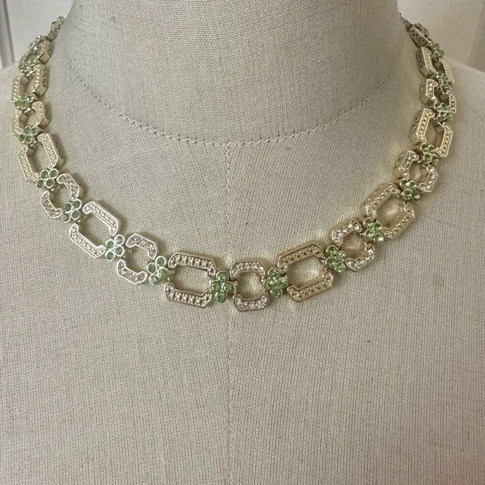 Grace Kelly Collection Simulated Peridot Hex Necklace